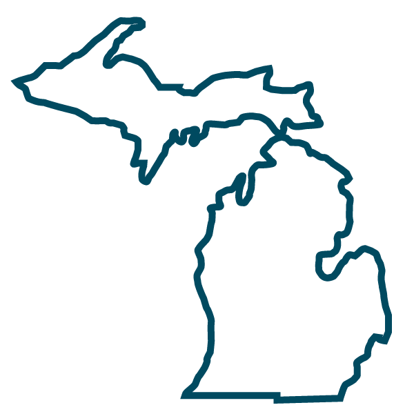 State of Michigan, outlined in dark teal