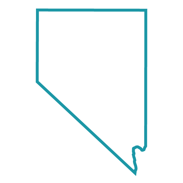 State of Nevada, outlined in teal
